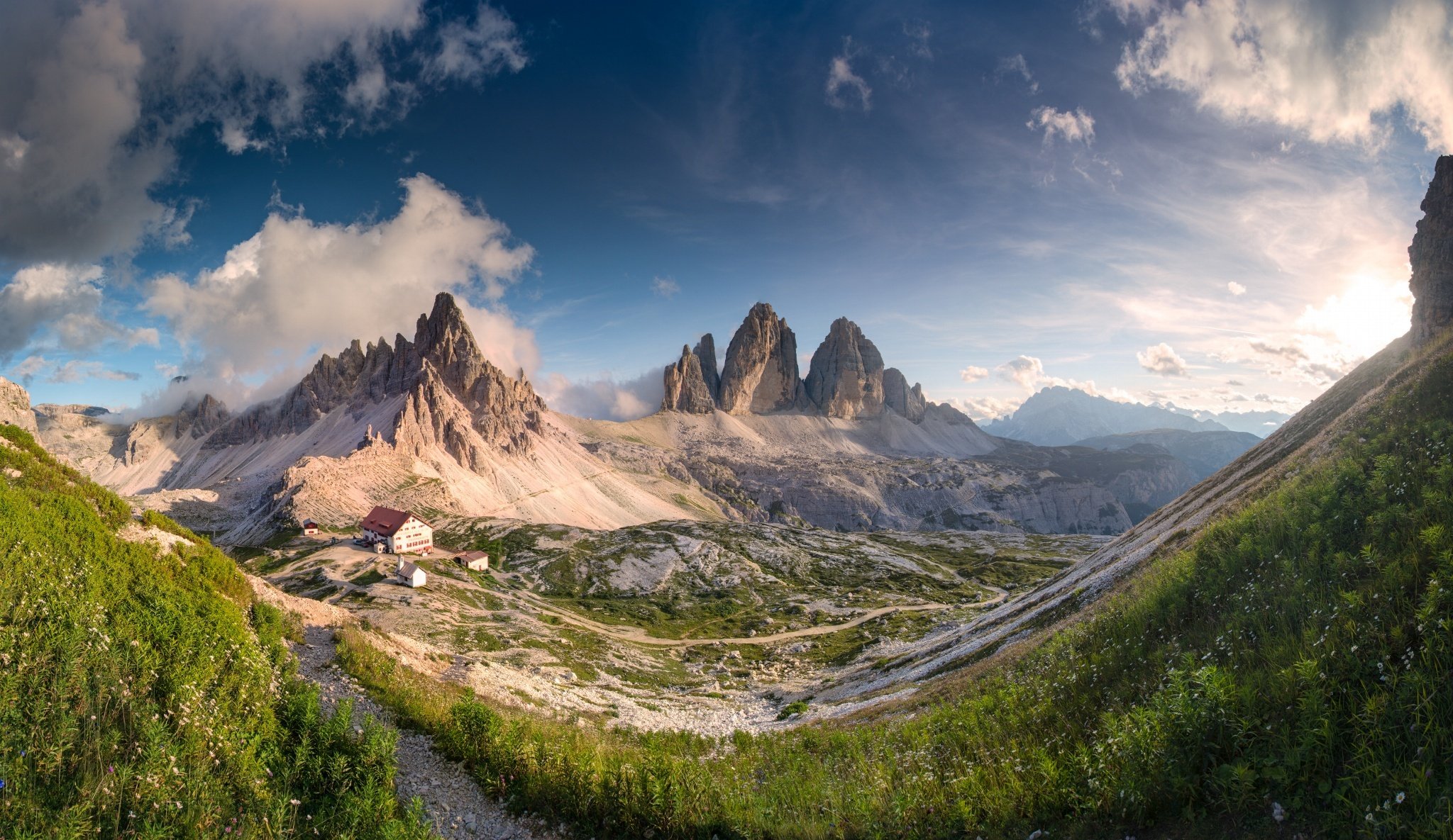 panorama berge häuser tal natur