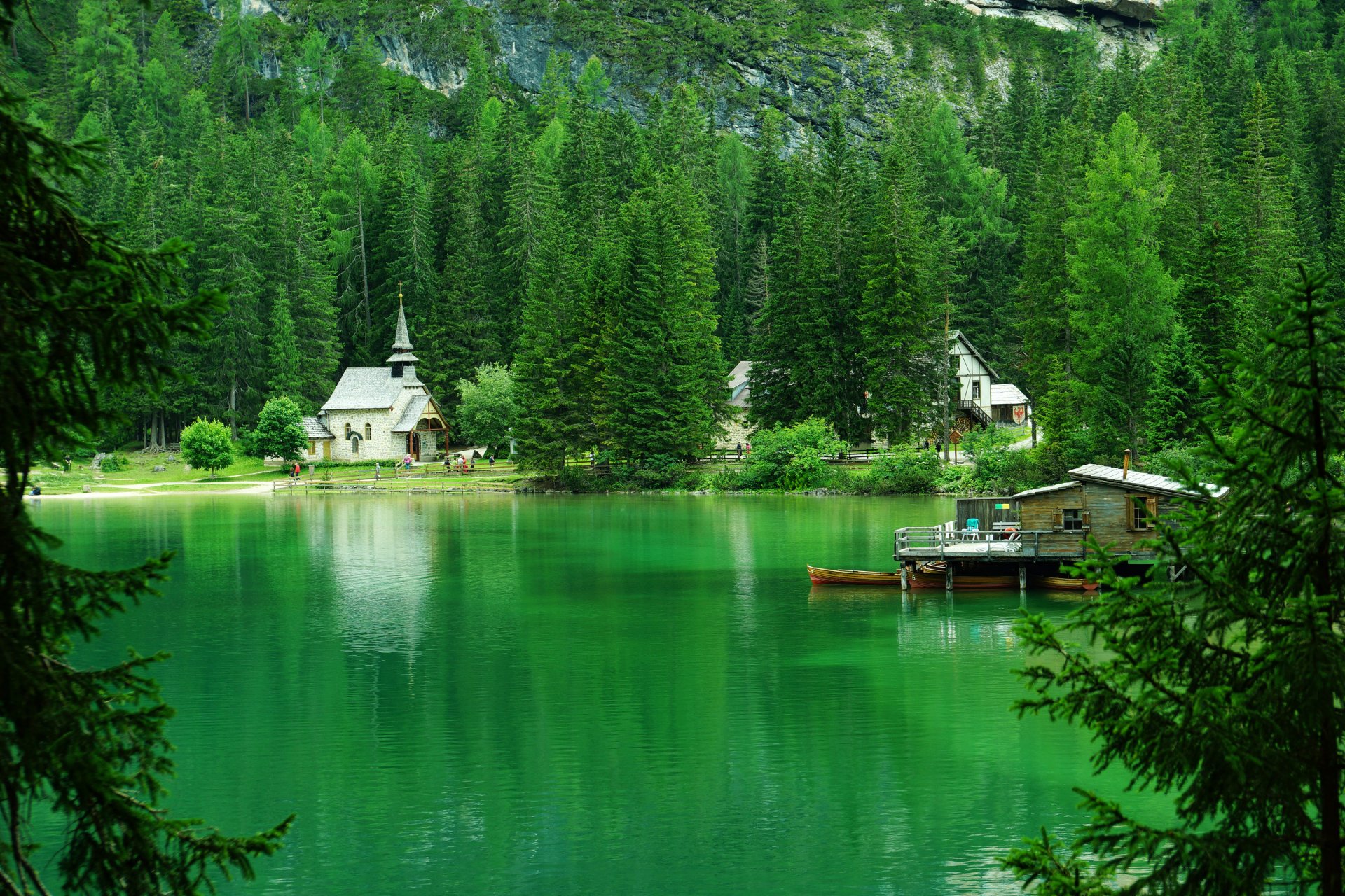 italia bosque montañas árboles lago lago braies