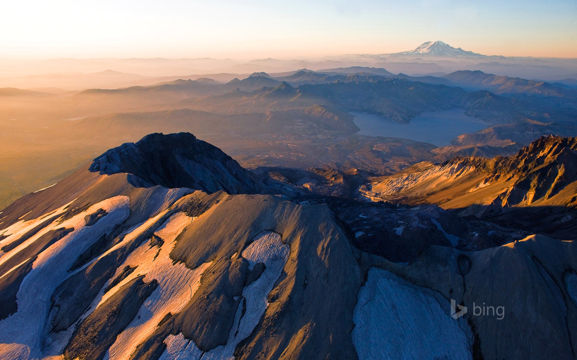 mont st helens washington états-unis lac aube paysage