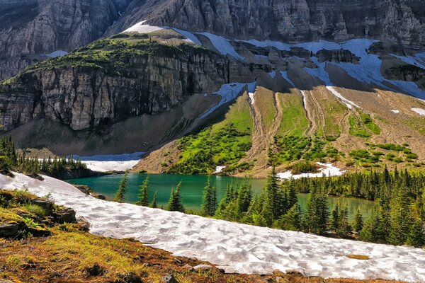 Impresionantes vistas del lago de montaña