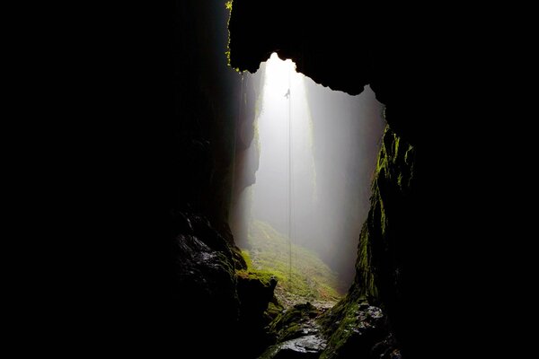 Fog in the caves of New Zealand