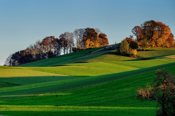 Schöne Landschaft bei Sonnenuntergang des Tages