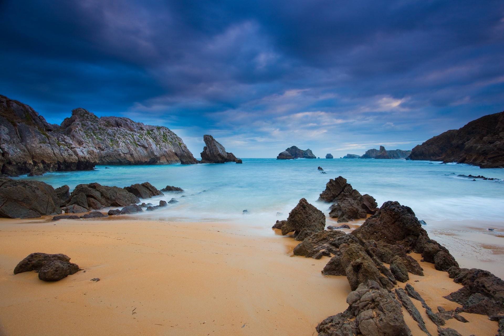 natur ozean abend strand sand felsen