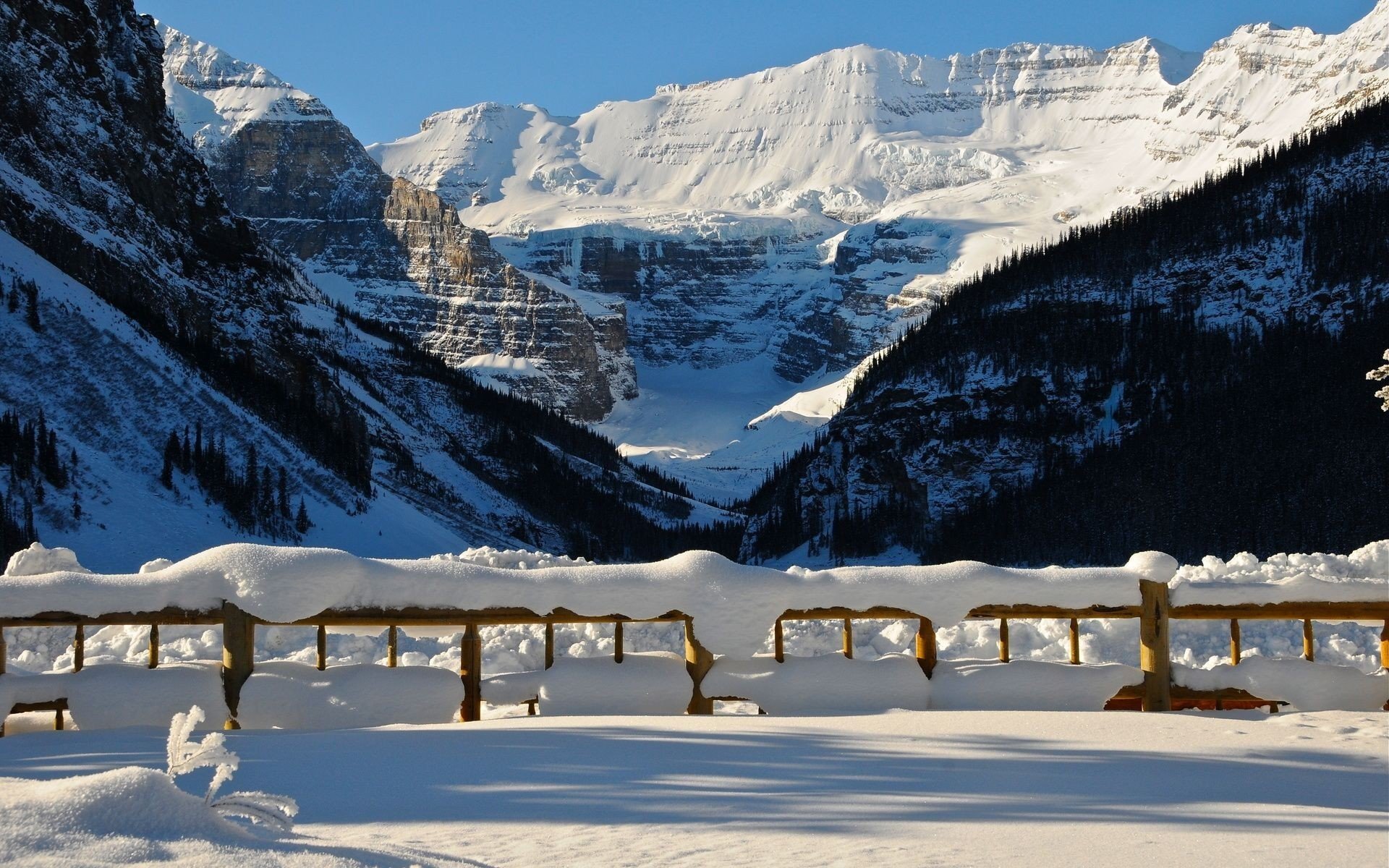 winter berge schnee zaun drifts natur foto