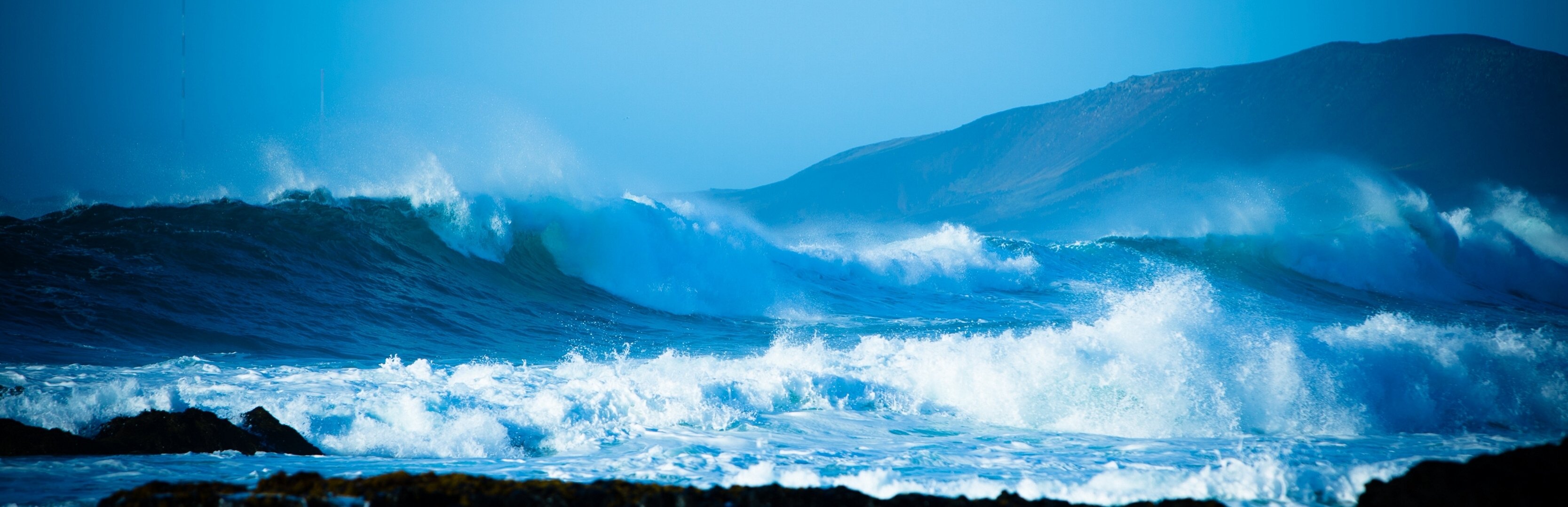 océano atlántico islandia tormenta olas panorama