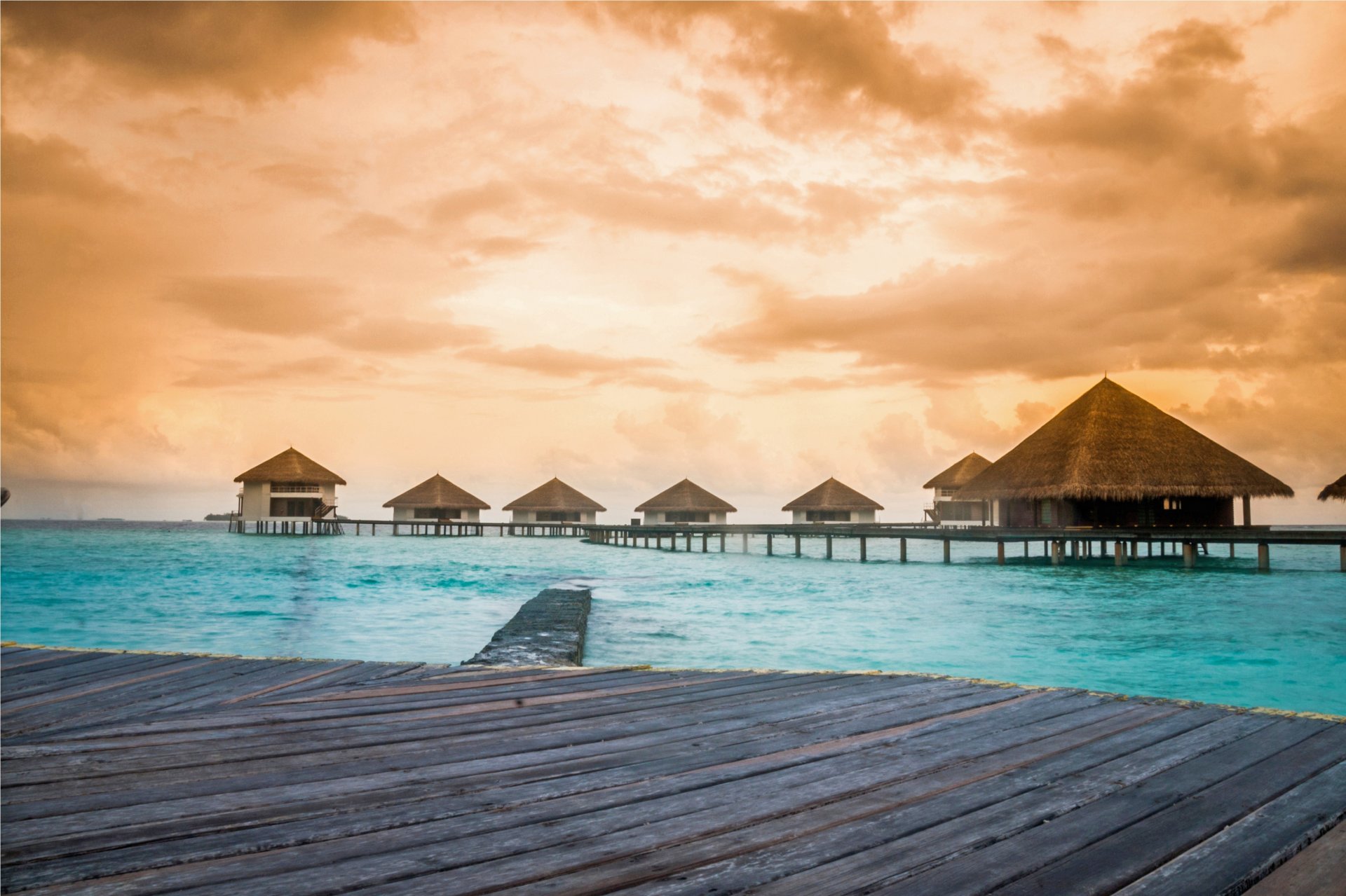 maldives caraïbes lagon océan mer plage coucher de soleil tropiques