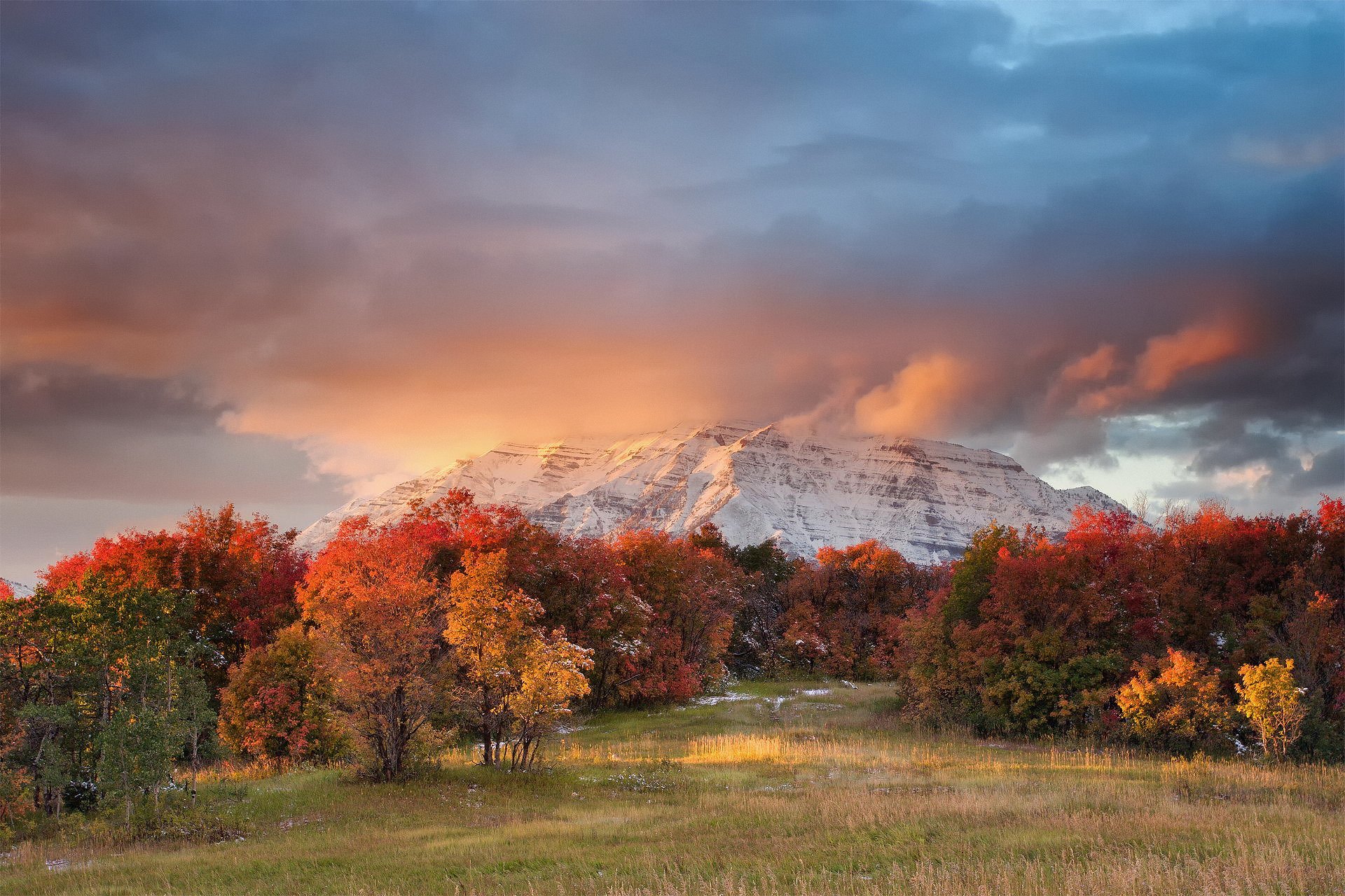 estados unidos estado utah otoño cordillera wasatch montaña timpanogos