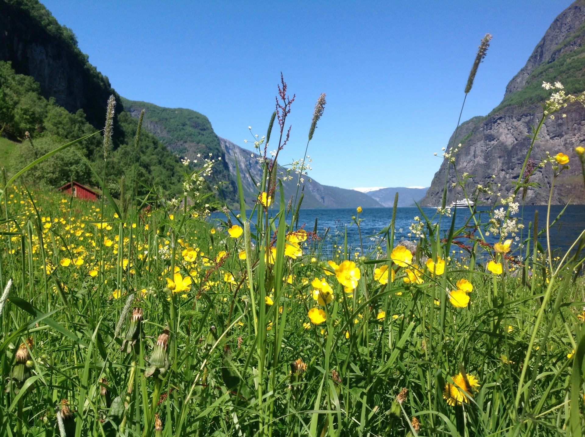 góry woda wieczór norwegia