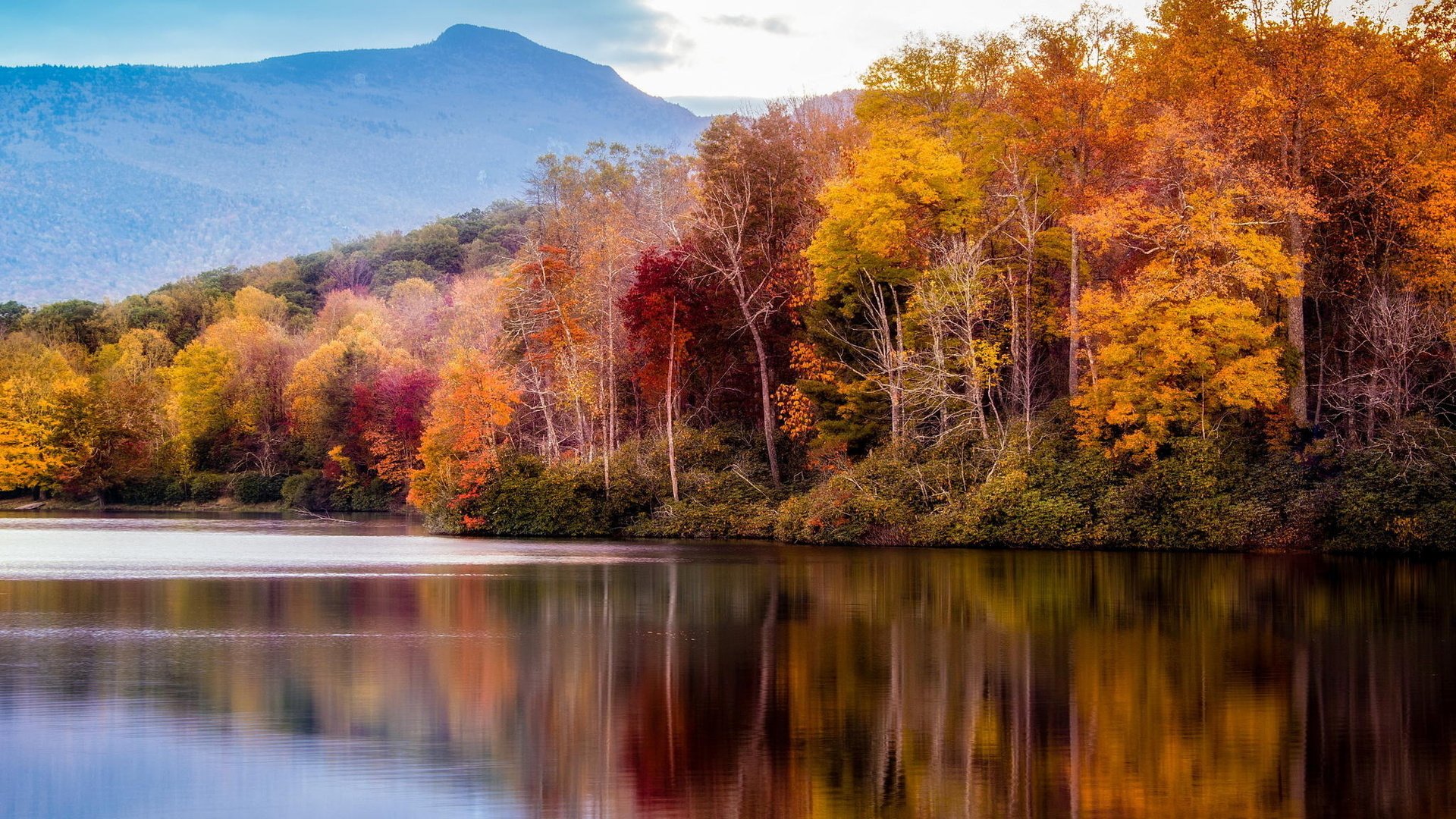 autumn mountain water nature