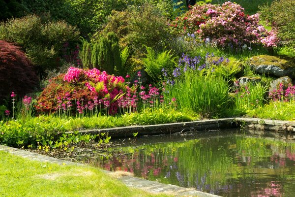 Jardín y estanque de Mount Pleasant en el Reino Unido