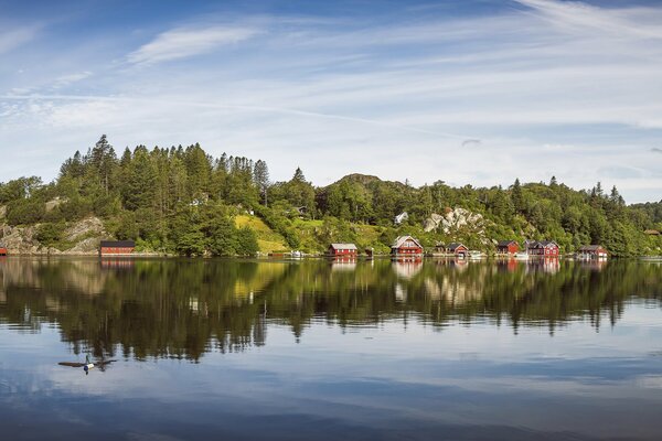 Photo panoramique de la nature de la Norvège