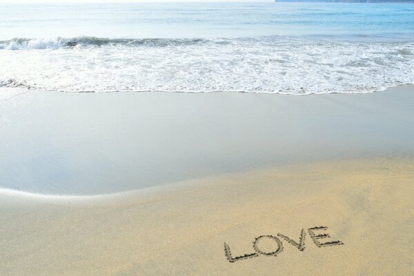 Love on the golden sandy sea beach