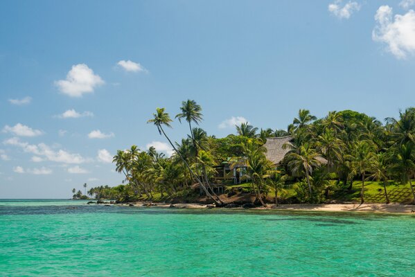 A house by the sea on the tropical coast