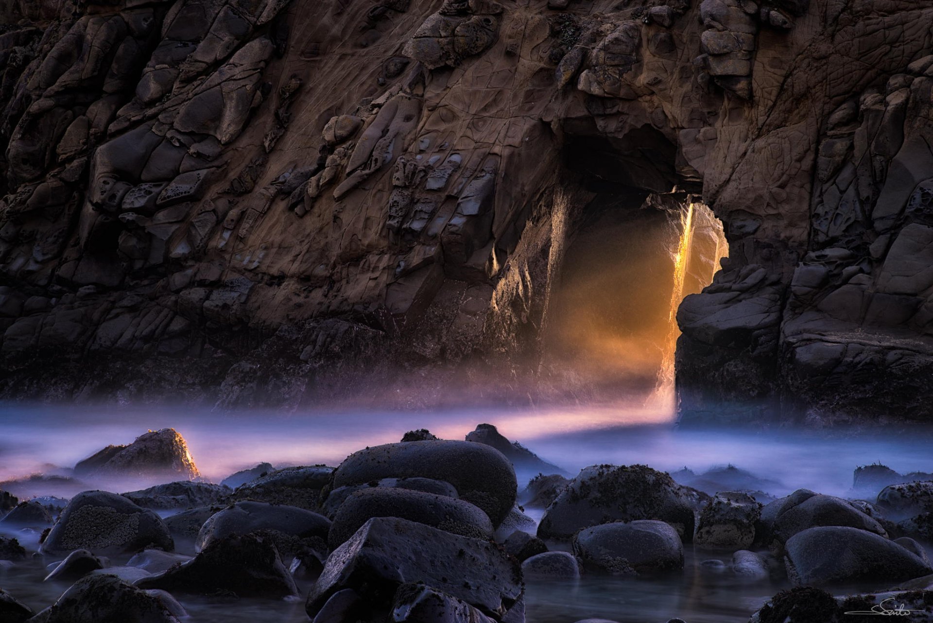 playa de pfeiffer big sur california océano pacífico puesta de sol roca océano rocas