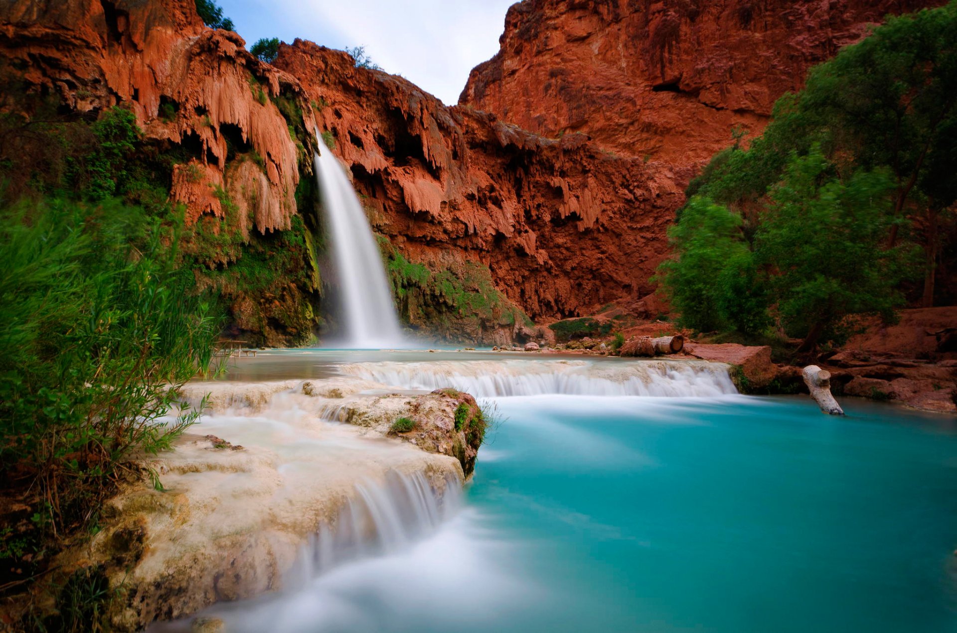 arizona usa niebo wodospad skały