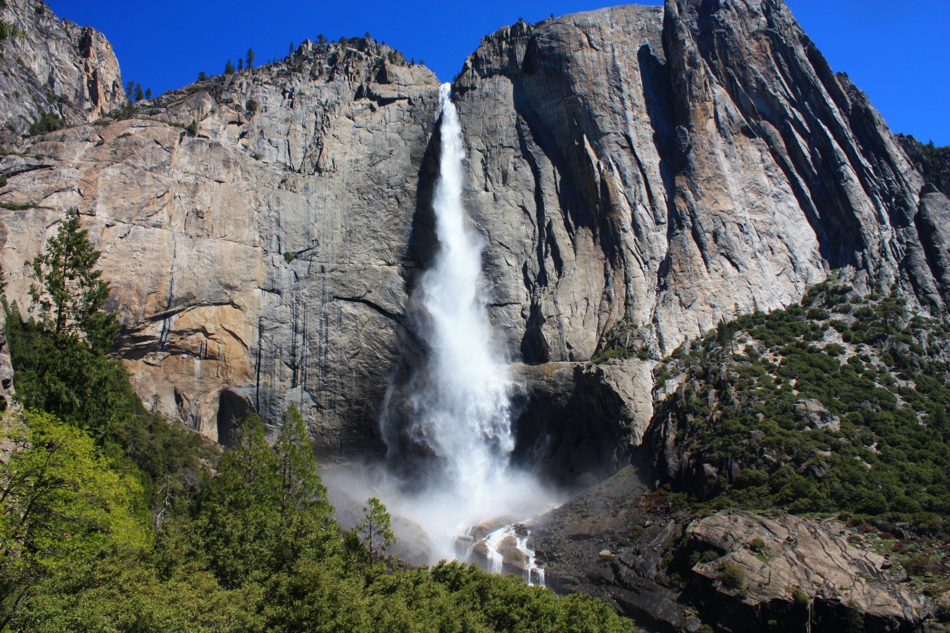 stany zjednoczone park narodowy yosemite kalifornia góry klify skały wodospad