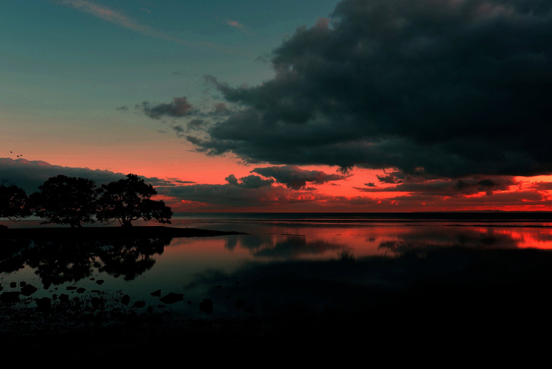 nudgee plage australie lever du soleil