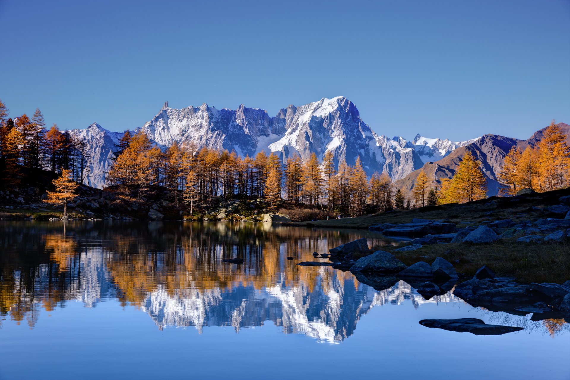 ky mountain snow lake reflection tree autumn