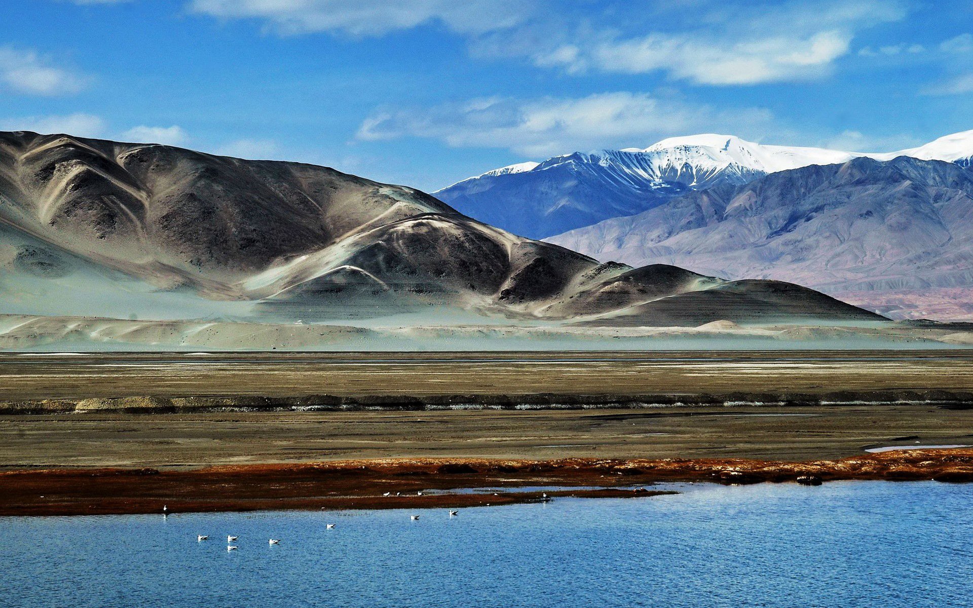 pamir cielo nuvole montagne lago