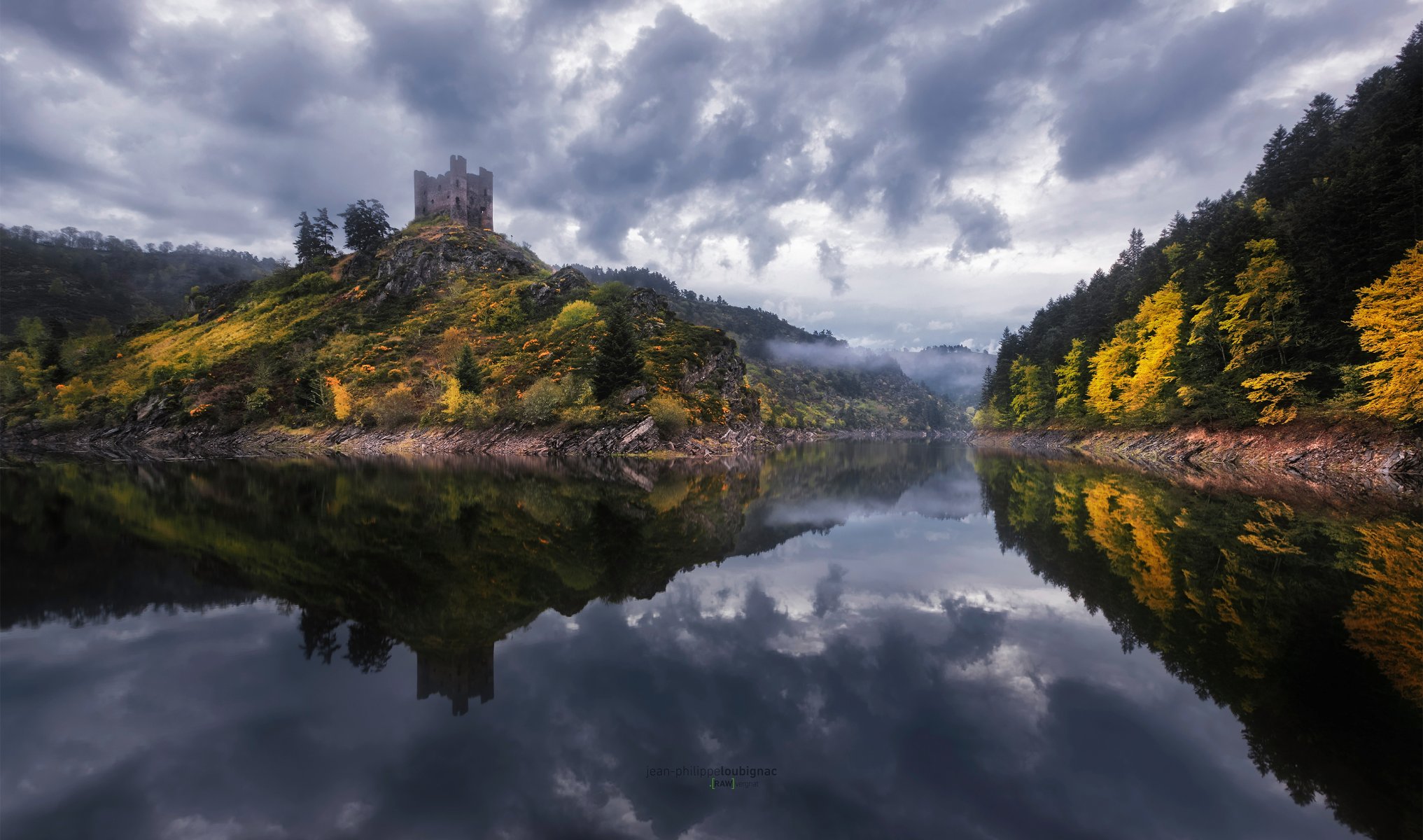 francia río castillo fortaleza bosque reflexiones