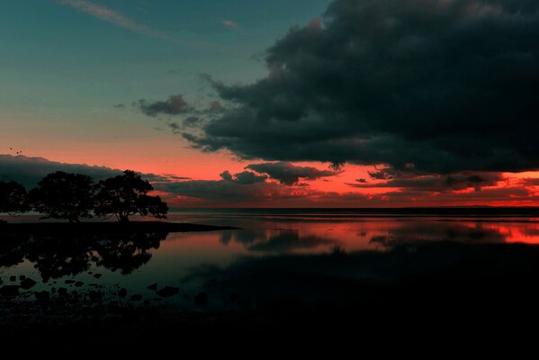 Sunrise at Nudgee Beach in Australia