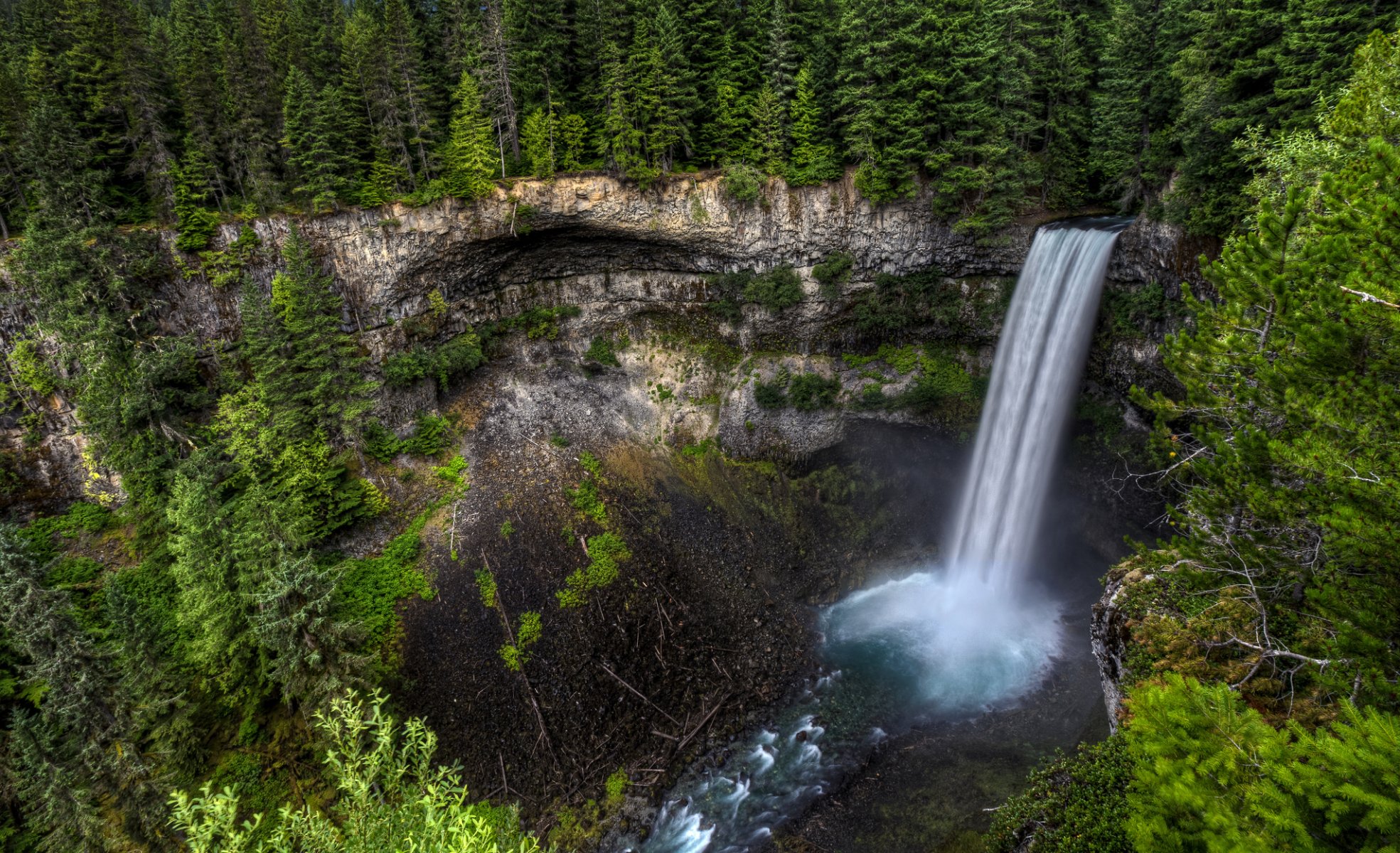 chutes de brandywine canada cascade rocher forêt arbres flux