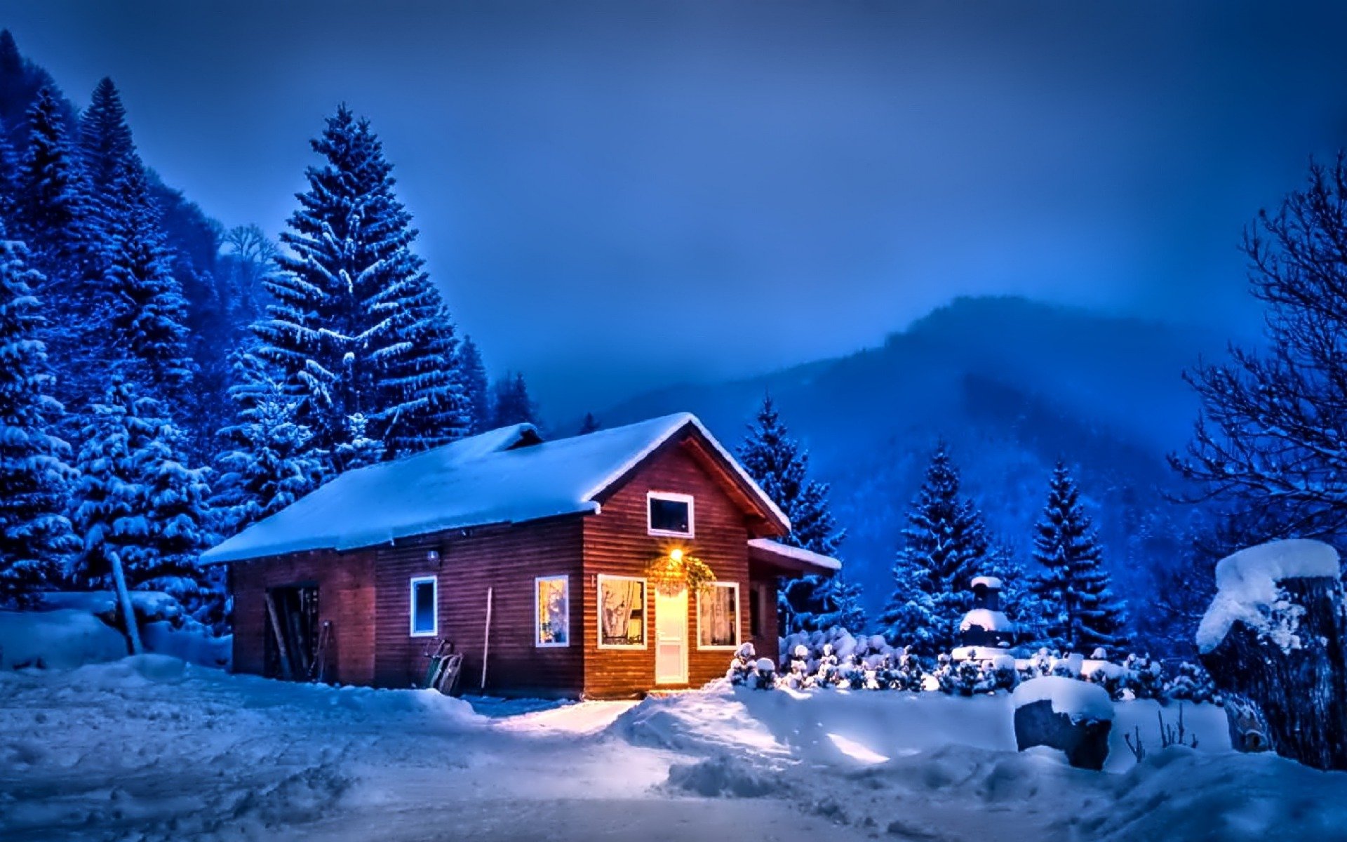 nature landscape winter snow tree sky cloud