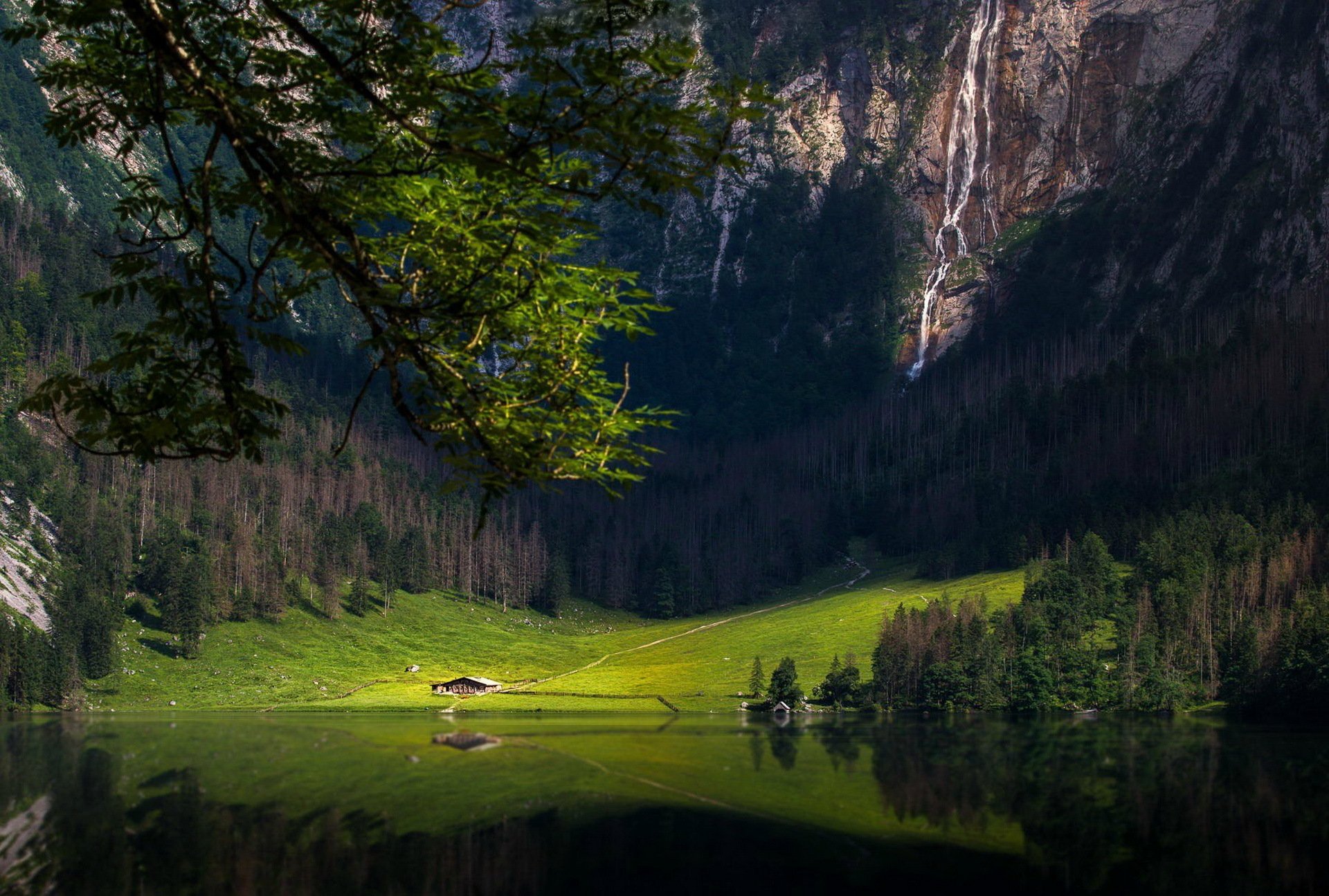 mountain forest waterfall lake bayern munich pai shaka