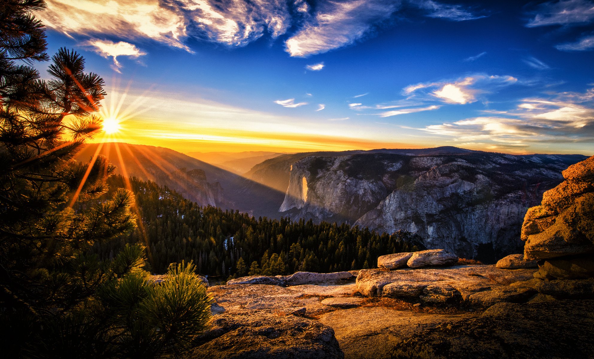 estados unidos california yosemite parque nacional parque nacional de yosemite verano mañana sol rayos