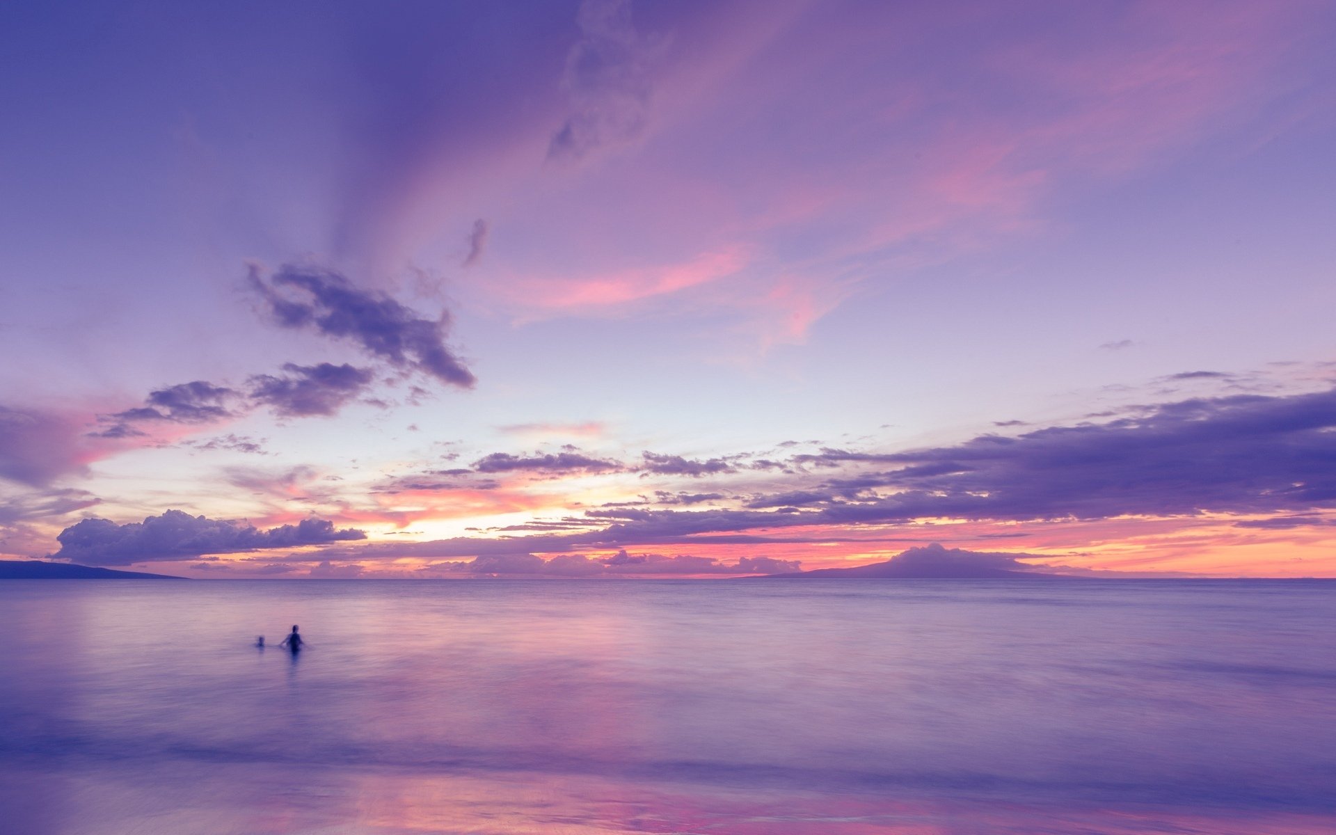 natura mare acqua cielo nuvole viola uomo sfondo carta da parati widescreen schermo intero widescreen