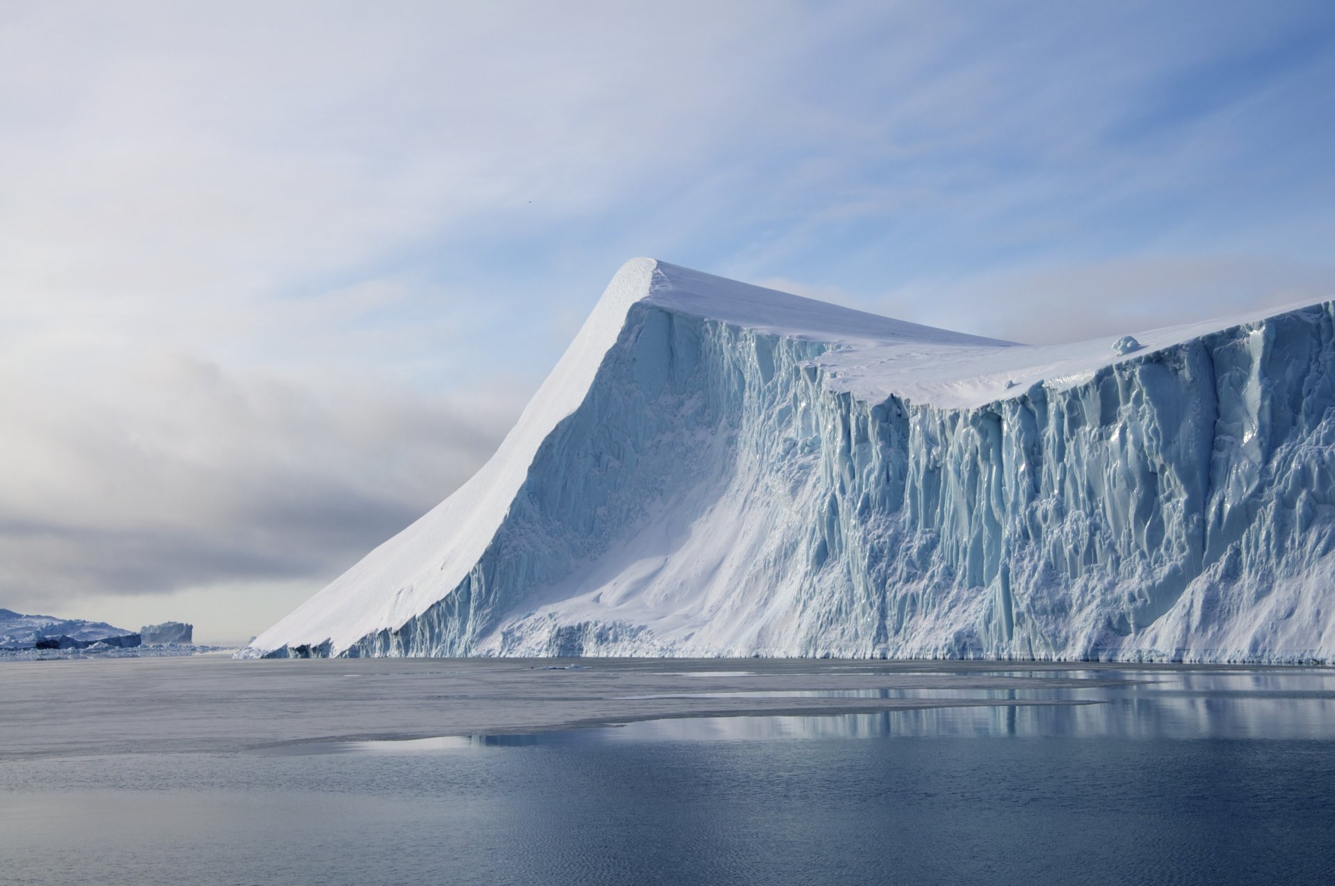 море ледник лед льдины холод