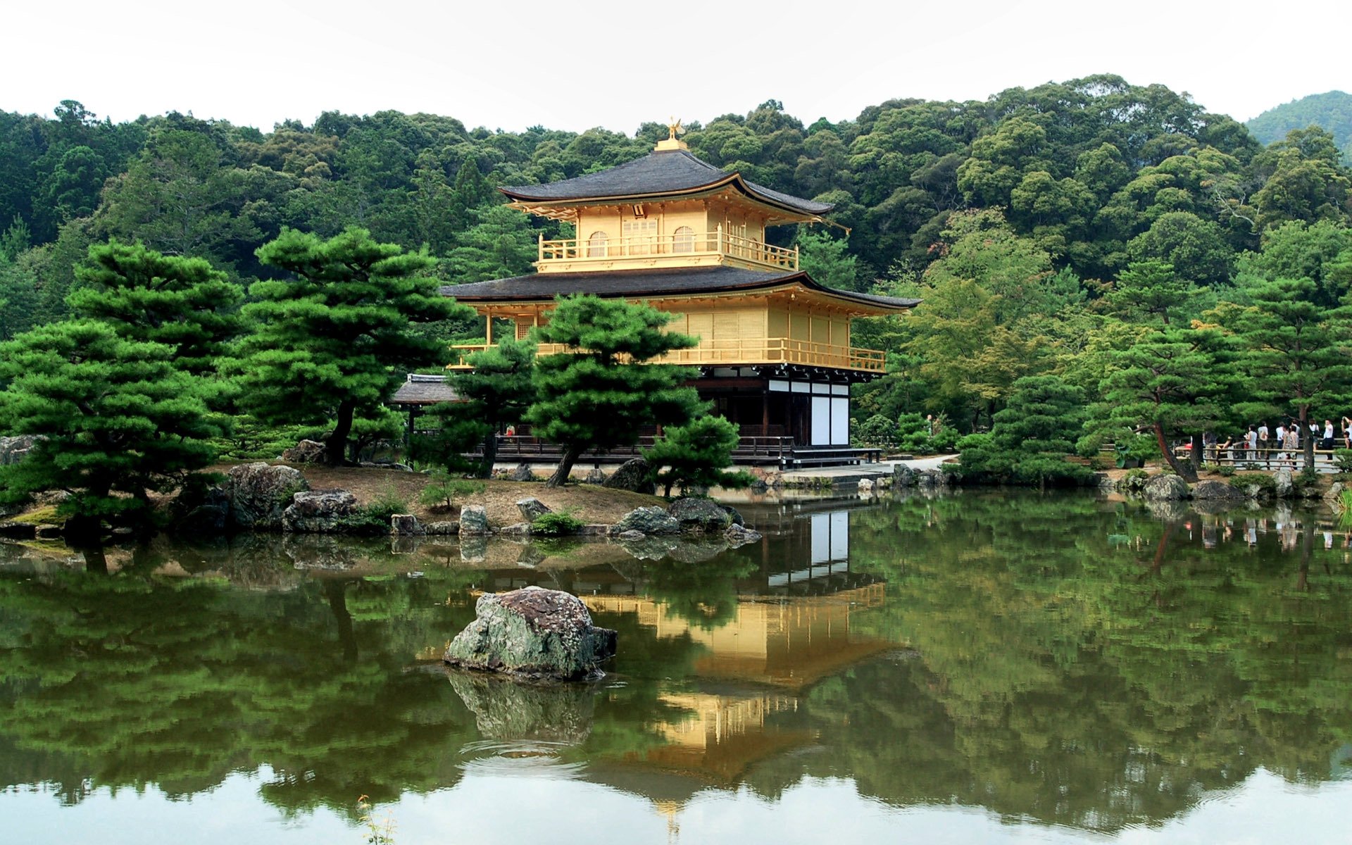 pagode bäume fluss japan