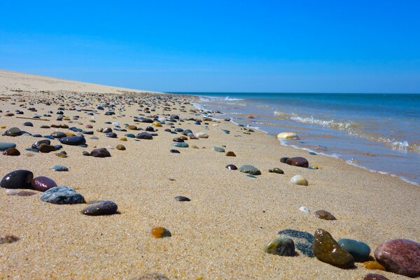 Beautiful beach with rocks by the sea