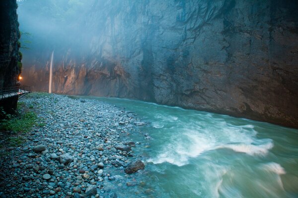 Rivers in the gorge of Switzerland