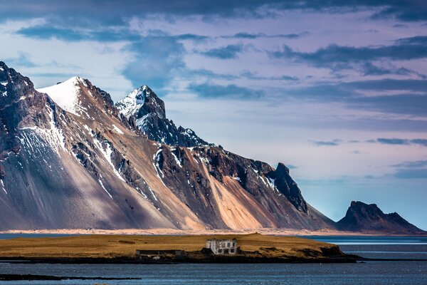 Snow-capped mountains in Iceland