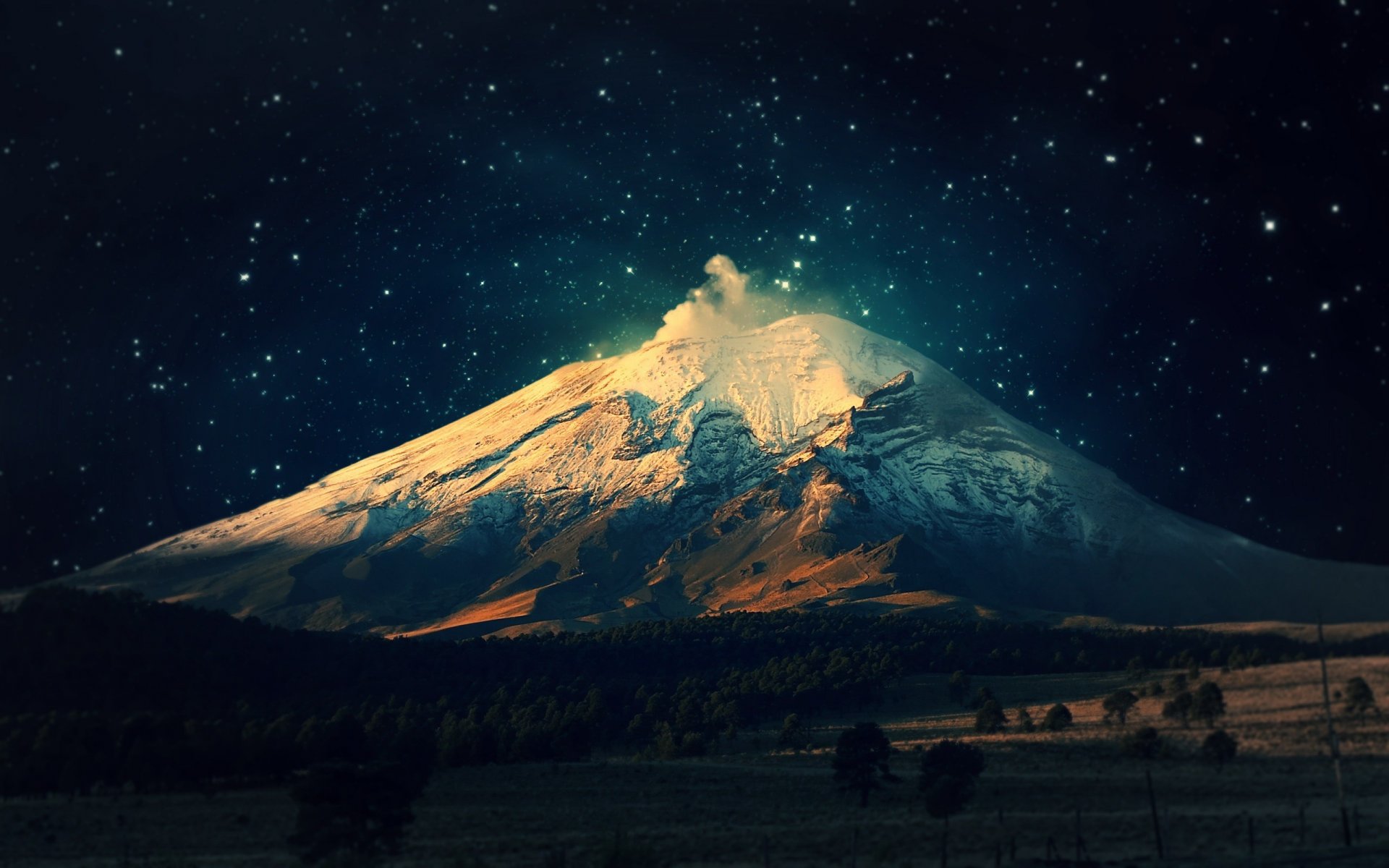 night mountain moonlight