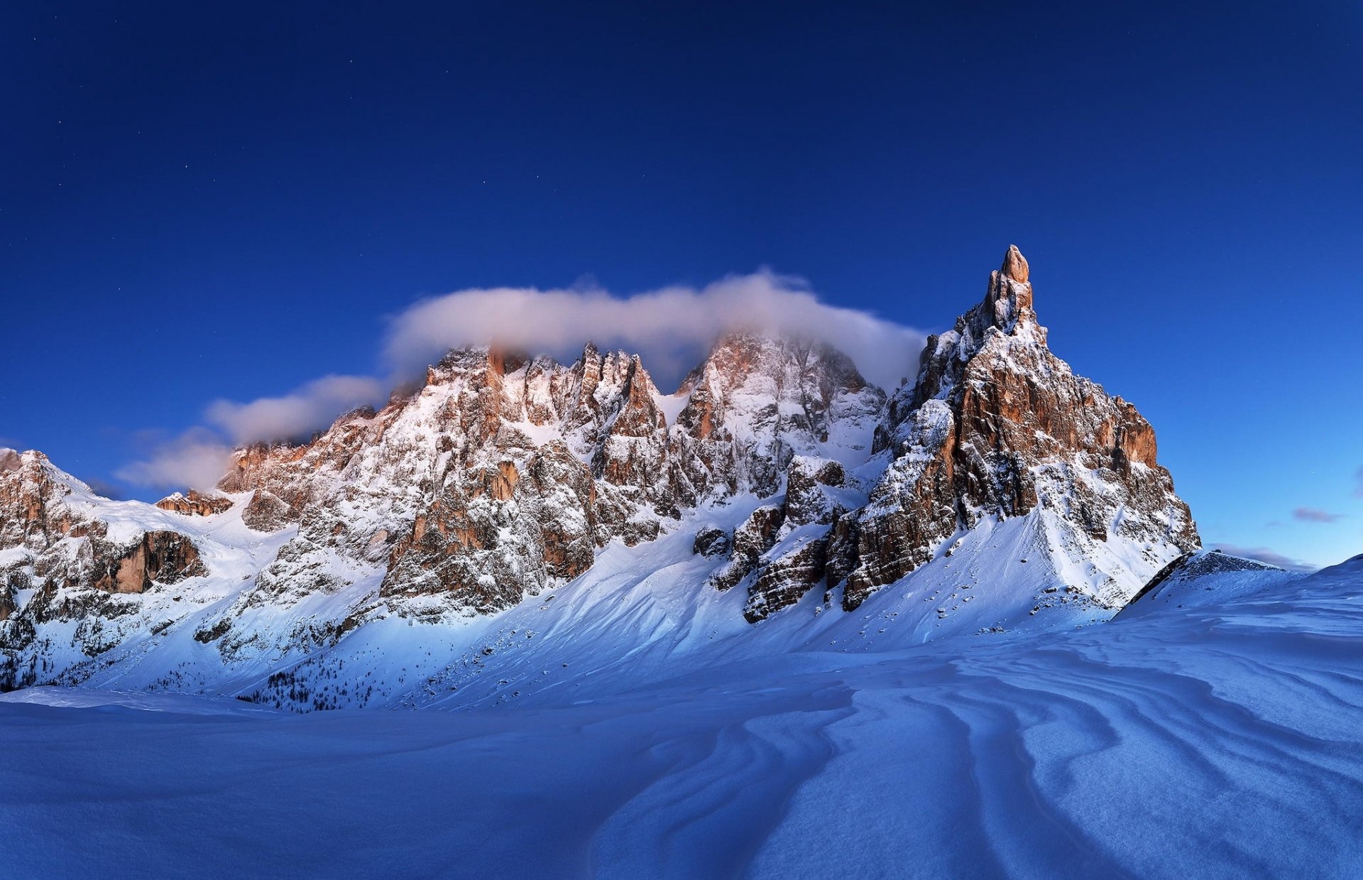 mountain snow sky winter rock landscape nature