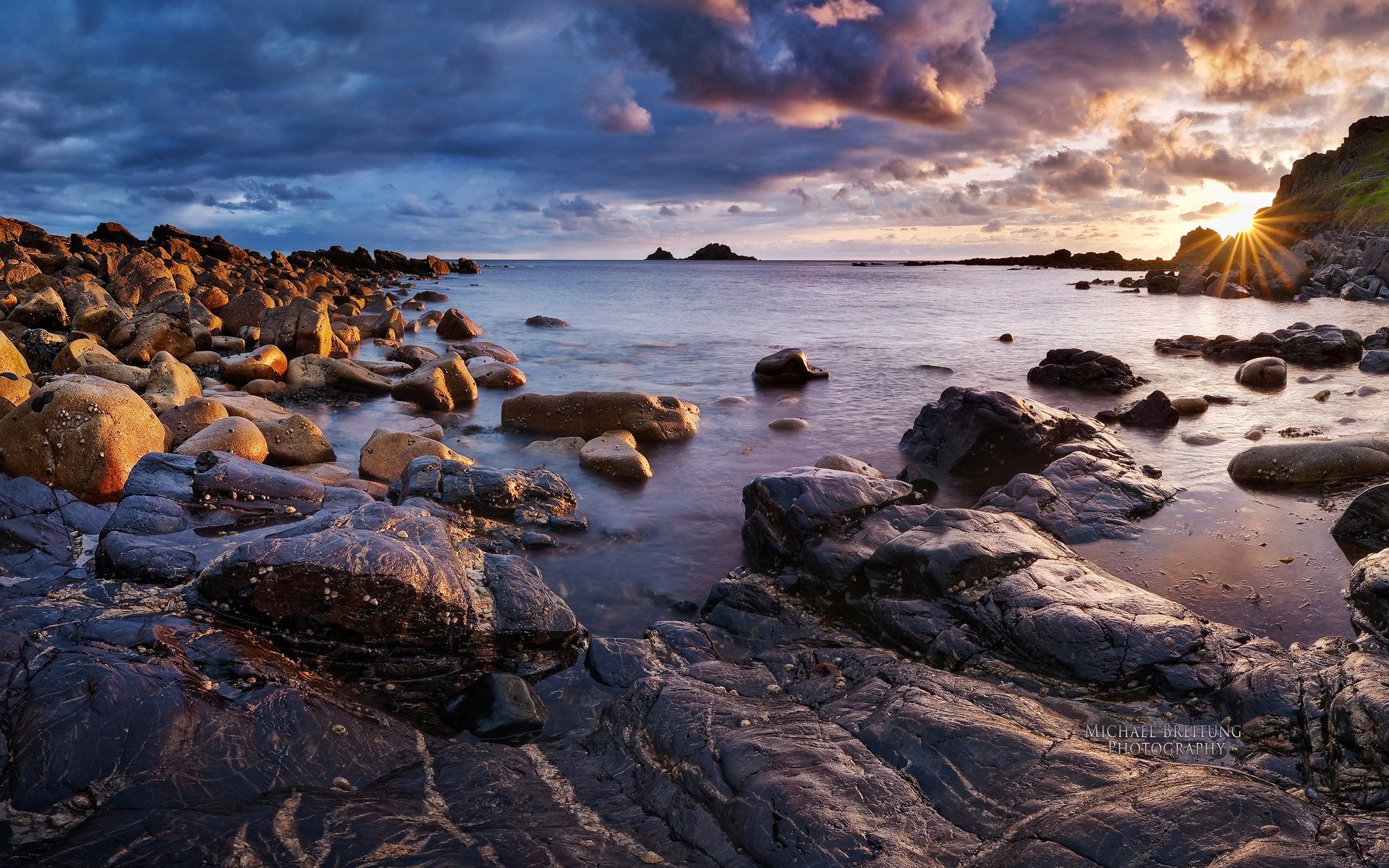 michael breitung england sea beach sky clouds sun sunset