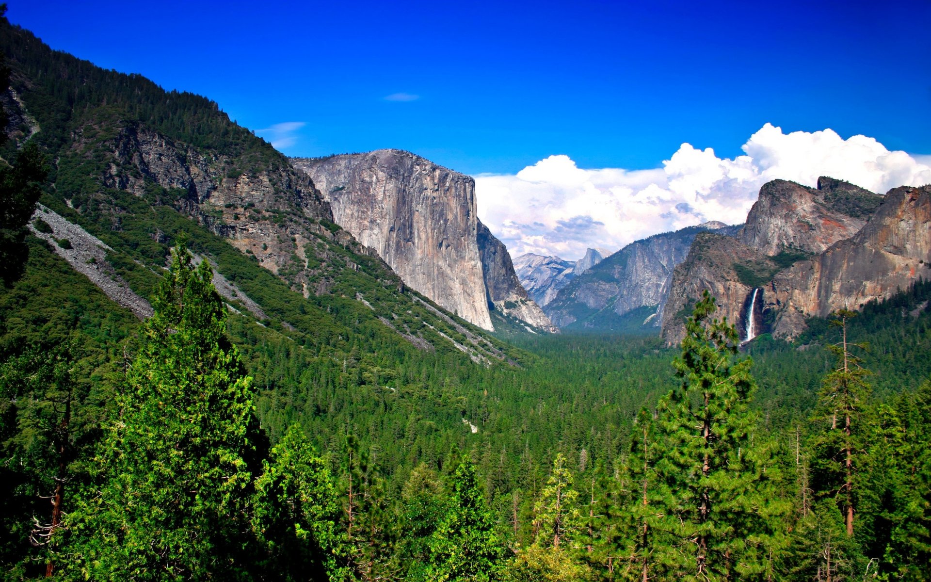 mountains forest waterfall nature yosemite windows-8