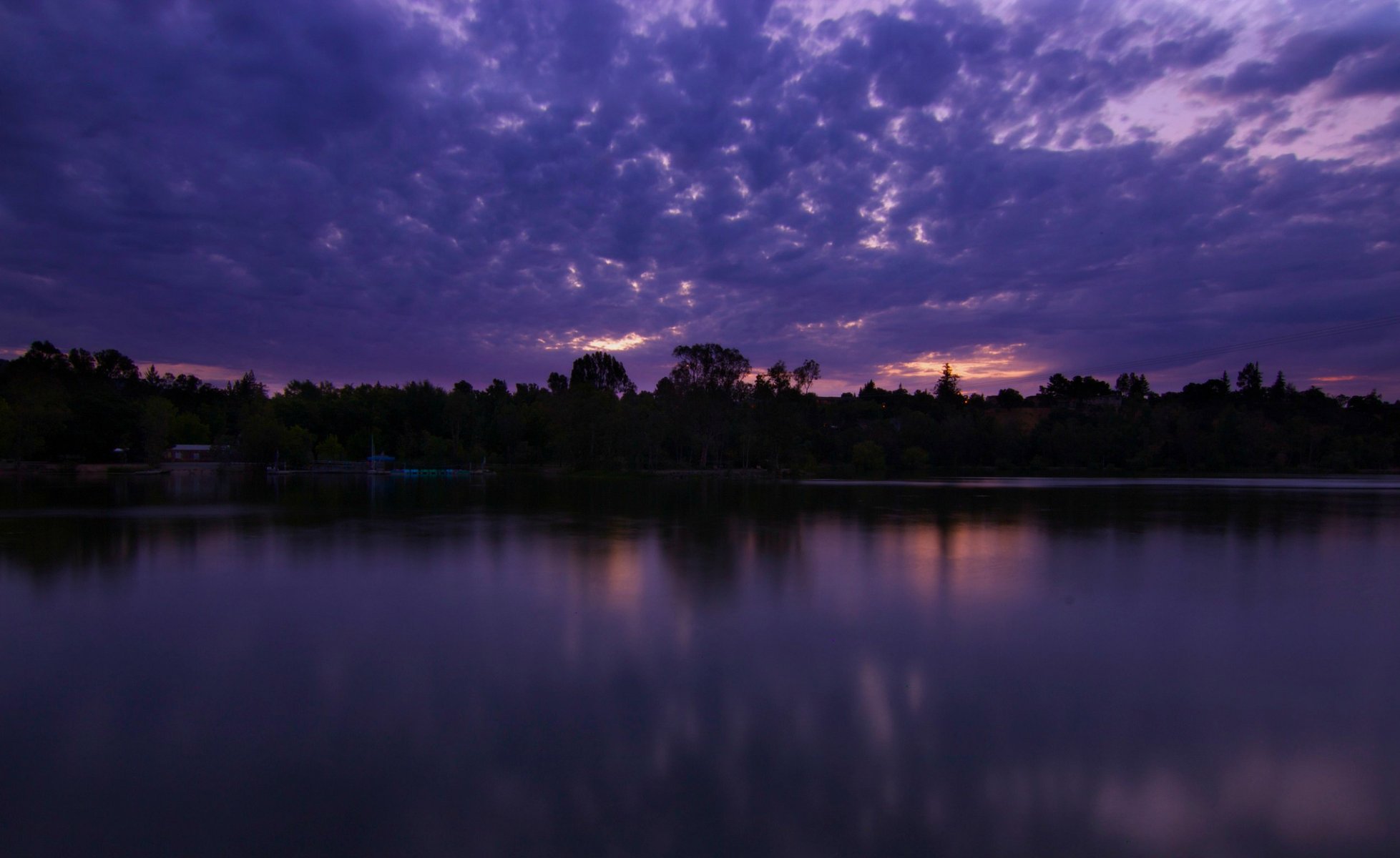 usa kalifornien see wasser oberfläche reflexion bäume abend dämmerung sonnenuntergang flieder himmel wolken