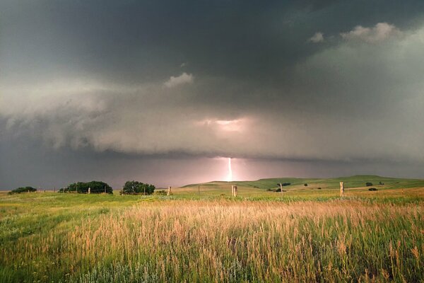 A thunderstorm on the horizon of the passing day