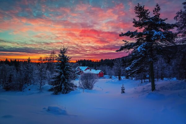 A frosty evening in a small village