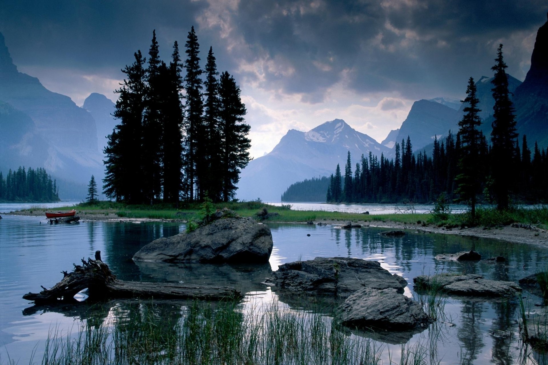 mountain stones lake