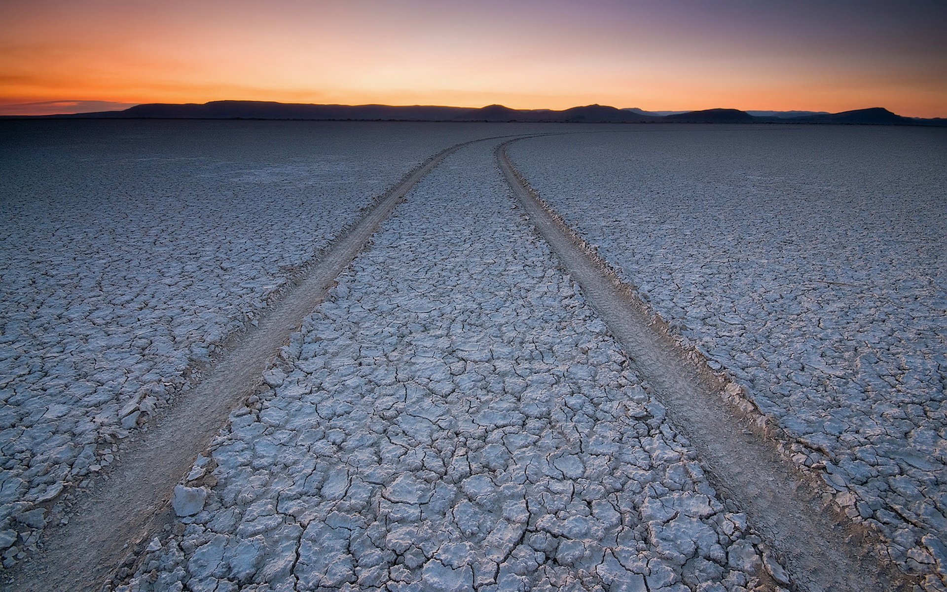 mood road lake sunset