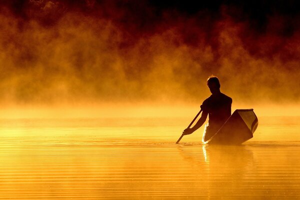 Crossing by water to an unknown distance