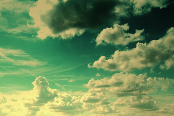 Azure sky and white clouds