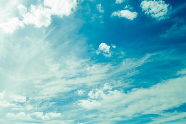 Blue sky with different clouds