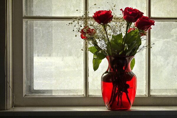 Am Fenster der Rose, draußen im Winter