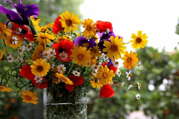 Ramo de verano de flores multicolores