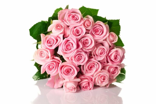 Lush bouquet of pink roses